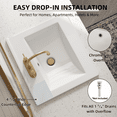 thumbnail image 2 of Los Flexi 20” × 18” White Drop-In Bathroom Sink 4-in Centerset Faucet Holes Single Overflow Rectangular Classic Style, 2 of 14