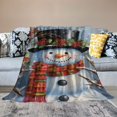 thumbnail image 2 of Pratyus Snowman Print Flannel Throw Blanket for All Seasons, Lightweight Blanket for Bed Sofa Living Room Decor 60x80in, 2 of 6