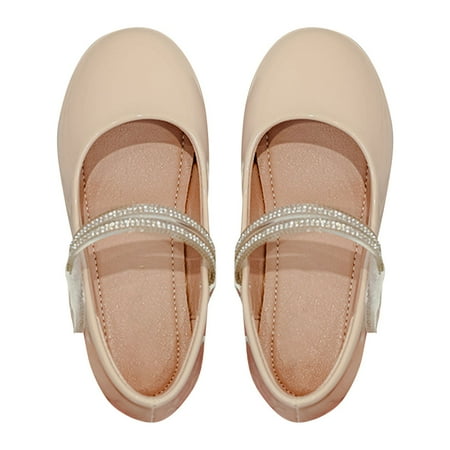 NOKIO Girls  Soft Soled Simple Comfortable Single Shoes Children S Leather Small Leather Shoes Toddler Girls Dress Shoes Little Girls Kids Leather Princess Formal Shoes