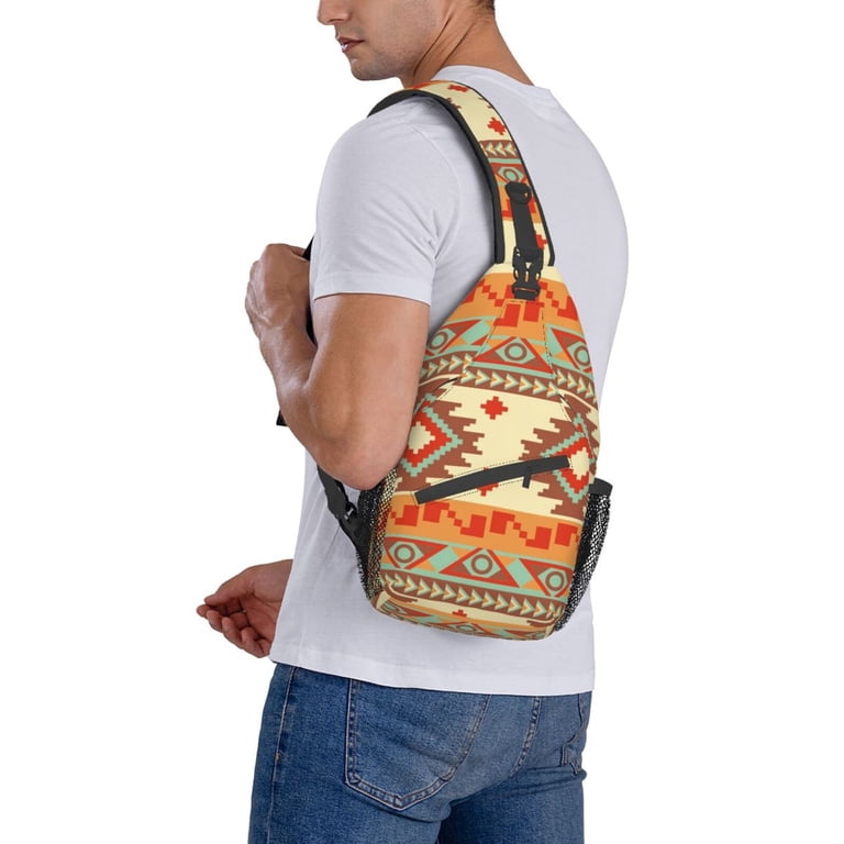 Aztec Pattern Sling Backpack Crossbody Daypack Lightweight Travel Hiking Casual Amazon.com | QISENTIS Tribal Aztec Geometric Pattern Sling  main image 2