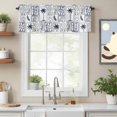 thumbnail image 2 of Coconut Tree Valance Curtain Summer Shell Fish Sea Star Plaid Window Valances Rod Pocket Short Curtains Window Treatments for Kitchen Bedroom Bathroom Laundry 60" x 14", 2 of 9