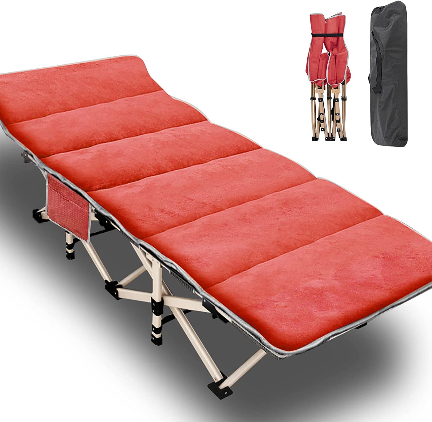 Docred Folding Camping Cot, Portable Folding Cots for Adults Bed