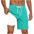 thumbnail image 3 of Frostluinai Men Swim Trunks with Liner Quick Dry Breathable Board Shorts Solid Bathing Shorts Pocket for Summer Beach Cruise Water Park, 3 of 6