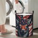 thumbnail image 5 of Balery Modern USA Deer Head Cesta de ropa redonda con asas, impermeable, independiente, para ropa, juguetes, dormitorio y familia-Medium, 5 of 6