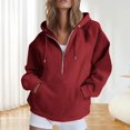 thumbnail image 2 of Half Zip Hoodie for Women Oversized Y2k Hooded Sweatshirt Fall Winter Fashion Loose Trendy Streetwear Pullover, 2 of 4