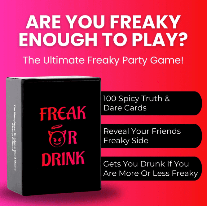 Freak Or Drink Drinking Card Games - The Naughtiest Group Adult Drinking Game For You, Your Partner & Friends | Perfect for Parties, Pre Drinks, Uni Students