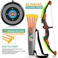 thumbnail image 3 of Kiddopark Kids Bow and Arrow Set - LED Light up Archery Toy Set with 10 Suction Cup Arrows, Target & Quiver, Indoor and Outdoor Toys for Children Boys Girls ,Gift Eligible, 3 of 6