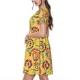 thumbnail image 2 of Lsque Colourful Tie Dye 1 Print Women's Casual Dress T-Shirt Summer Short Sleeve Scoop Neck Swing Dresses, 2 of 6