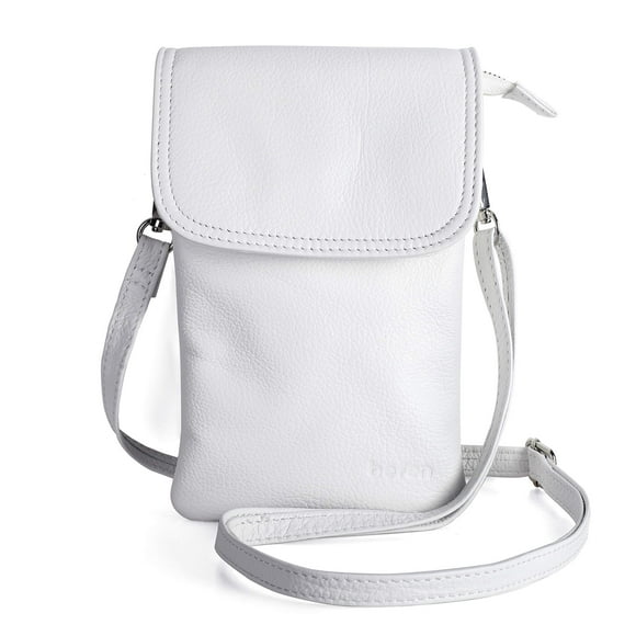 Bolso bandolera befen blanco de cuero genuino para mujer