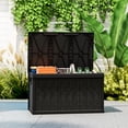 thumbnail image 2 of Outsunny 70 Gallon Deck Box, Resin Outdoor Storage Box with Handles, Black, 2 of 10