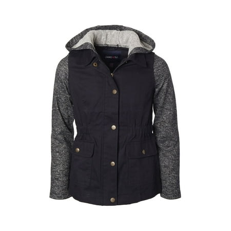 Limited Too Metallic sleeve cotton twill anorak jacket (big girls)