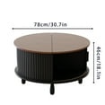 thumbnail image 2 of VERDALAY Mesa de centro rústica con espacio de almacenamiento Mesa de centro redonda de madera para hogar Salón Oficina Mesa central con puerta corredera Tipo 1, 2 of 9