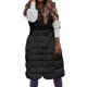 thumbnail image 1 of Gibobby Chaleco largo acolchado mujer, Chaleco Softshell para mujer, chaleco largo de invierno anorak con bolsillos inclinados, chamarra casual sin mangas(Negro,XG), 1 of 5
