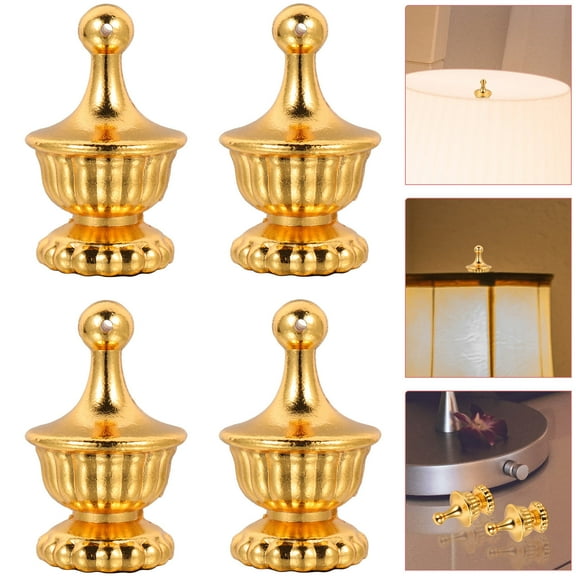 MUSEYA 4pcs Lamp Shade Finials Decorative Gold for Floor Lamp