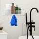 thumbnail image 4 of Estante de almacenamiento de pared para baño, escurridor de plástico, estante de pared para inodoro con 5 ganchos, 4 of 7