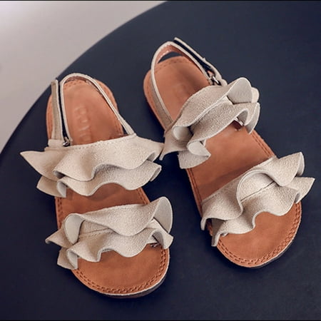 

Sandals Non-Slip Shoes Toddler Cross Baby Sandals Rubber Girls Ruffle Kids Baby Shoes