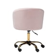 thumbnail image 5 of Baxton Studio Ravenna Contemporary Glam and Luxe Blush Pink Velvet Fabric and Gold Metal Swivel Office Chair, 5 of 14