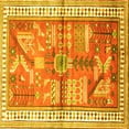 thumbnail image 1 of Ahgly Company Machine Washable Indoor Square Animal Yellow Traditional Area Rugs, 8' Square, 1 of 4