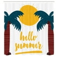 thumbnail image 3 of Ambesonne Saying Shower Curtain, Calligraphy Hello Summer, 69"Wx70"L, Teal Redwood Yellow, 3 of 5