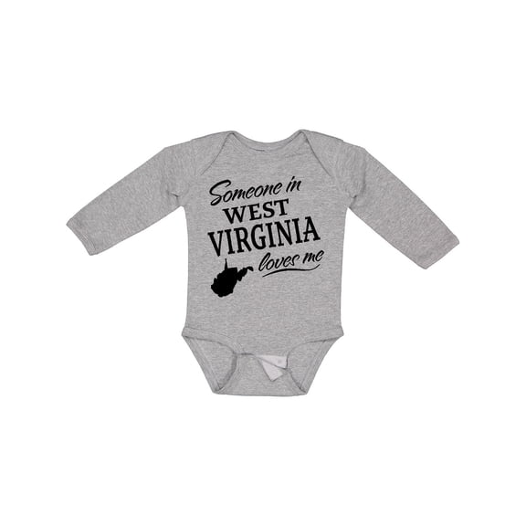 Inktastic Someone in West Virginia Loves Me Boys or Girls Long Sleeve Baby Bodysuit