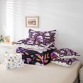 thumbnail image 6 of Homewish Cute Halloween Ghost 7-Piece King Bedding,Leaf Book Drink Print King Bed in a Bag,Dark Purple Pink,Halloween Reversible, 6 of 8