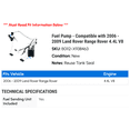 thumbnail image 2 of Fuel Pump - Compatible with 2006 - 2009 Land Rover Range Rover 4.4L V8 2007 2008, 2 of 2