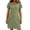 AA-Green597, variant on XIAONU Women's Half-Zip Mini Dress Short Sleeve Spring Daily Short Gown