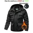 thumbnail image 2 of YLSDY Men's Military Lightweight Jacket Army Cargo Windbreaker Zip Front Stand Collar Cotton Jackets with Multi Pockets Black L, 2 of 3