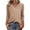 Khaki, variant on Women's Tops Casual V Neck Three Quarter Sleeve Blouse, Breathable Loose Fit Pullover T-Shirt for All Seasons