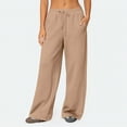 thumbnail image 6 of Women's High Waisted Oversized Baggy Wide Leg Sweatpants Gym Yoga Lounge Athletic Trousers with Pockets, Khaki XL, 6 of 7