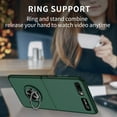 thumbnail image 3 of Compatible with Galaxy Z Flip 2020 Case with Ring Grip Anti-Drop,Allytech Ultra Slim Matte PC Shockproof Finger Ring Holder Car Mount Supported Stand Case for Samsung Z Flip/Z Flip 5G 2020,Darkgreen, 3 of 8