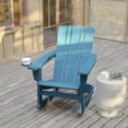 thumbnail image 4 of Flash Furniture Halifax Adirondack Rocking Chair with Cup Holder, Weather Resistant HDPE Adirondack Rocking Chair in Blue, 4 of 12