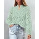 thumbnail image 4 of Blusa para Mujer PRETTYGARDEN Manga Larga Cuello en V con Encaje Talla L, 4 of 6