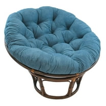 International Caravan 42-inch Rattan Papasan Chair with Solid Micro Swede Cushion, Teal Grey