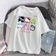 thumbnail image 4 of Impresión de dibujos animados holley kitty y Kuromi y Cinnamoroll camiseta blusa verano Streetwear O-cuello dulce niñas T-Shirtpangjing, 4 of 4