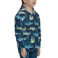 thumbnail image 3 of Kdxio Cartoon Surfer Sharks Pattern Boys Athletic Unisex Boys Girls Hoodie with Pocket Sweatshirts-Large, 3 of 6