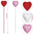 thumbnail image 2 of 20 Pcs Valentine's Day Heart Shaped Picks,Happon Wooden Floral Heart Picks,Pink Glittered Heart Picks for Valentine Wedding Gifts Home Vase Filler Decor Party Supplies, 2 of 5