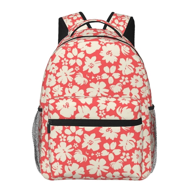 Balery Beige Flowers Mochila Escolar Impresa, Mochila Ligera para Viajes Casual, Mochila Duradera y Cómoda Multifuncional, Mochila para Laptop-One Size