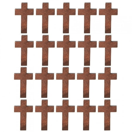 

Big sale 20pcs Crucifix Shape Wooden Art Craft Decoration for Catholic Christian Jesus (Coffee)