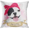 thumbnail image 5 of Set of 4 Throw Pillow Cover 20x20 Inch Cute French Bulldog Home Decor Pillowcase Square Cushion Cover for Sofa Bed Couch, 5 of 5