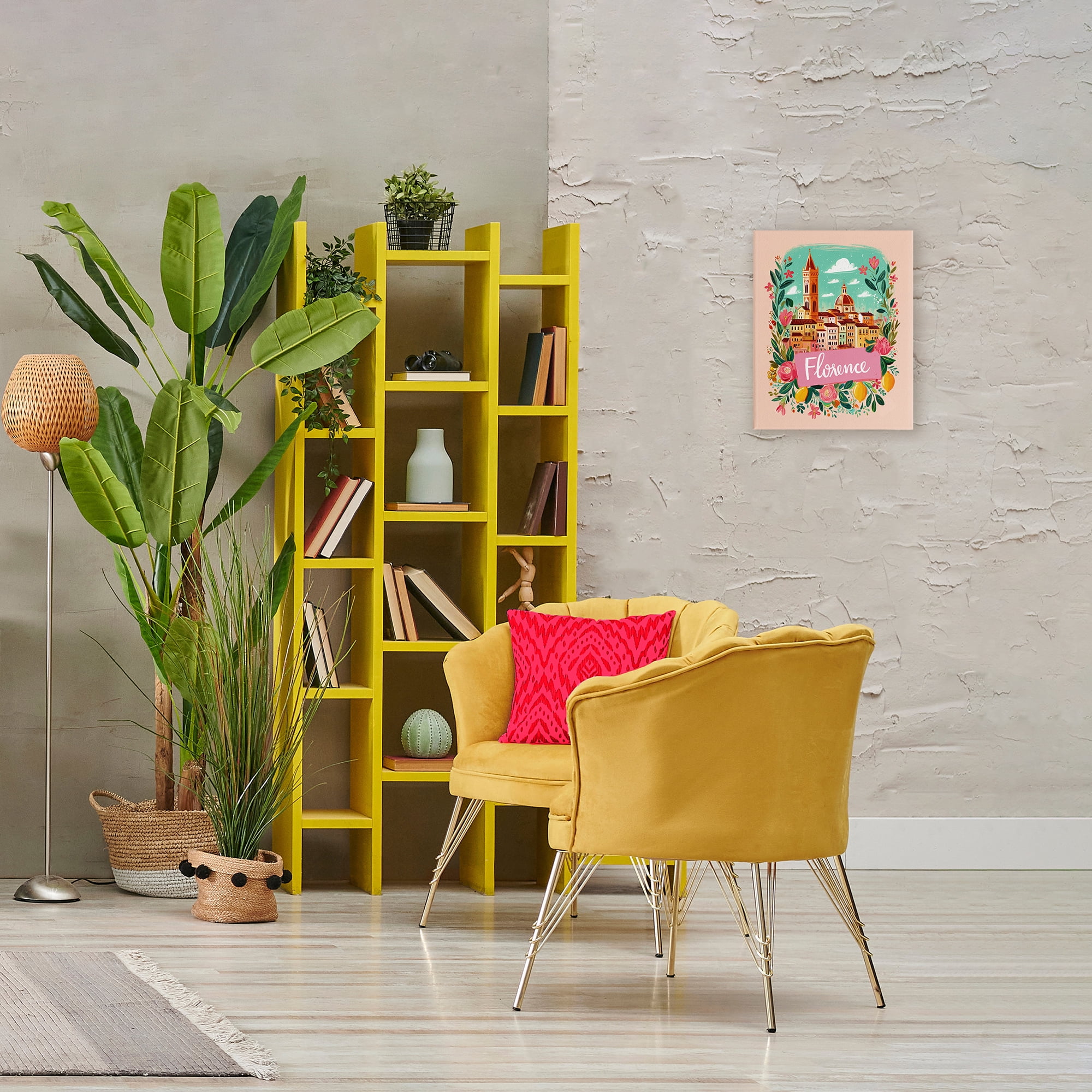 Floral Bordered Florence Canvas Wall Art, design by Yen