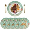 thumbnail image 5 of Ryvnso Reindeer Christmas Round Plate Mats Dining Table Placemat Set of 4 for Holiday Decoration, 5 of 7