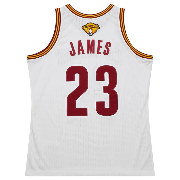Men's Mitchell Ness LeBron James White Cleveland Cavaliers 2015