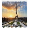 thumbnail image 3 of Ambesonne Eiffel Tower Shower Curtain, Scenic View Paris, 69"Wx75"L, Blue Yellow Coconut, 3 of 5