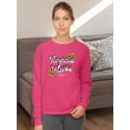 thumbnail image 2 of Virginia Waves Hippie Flowers Sweatshirt Women -Image by Shutterstock, Female Medium, 2 of 4