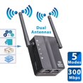 thumbnail image 1 of Repetidor WiFi inalámbrico de 300 m, amplificador de señal WiFi, enrutador con puerto LAN WLAN, electrodomésticos inteligentes, 1 of 6