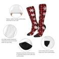 thumbnail image 6 of Lsque Snowflakes On A Buffalo Plaid Printed Crew Socks Men's Women's LightWeight Thin Casual Calf Socks ,Knee High Socks,Cotton Socks, 6 of 9