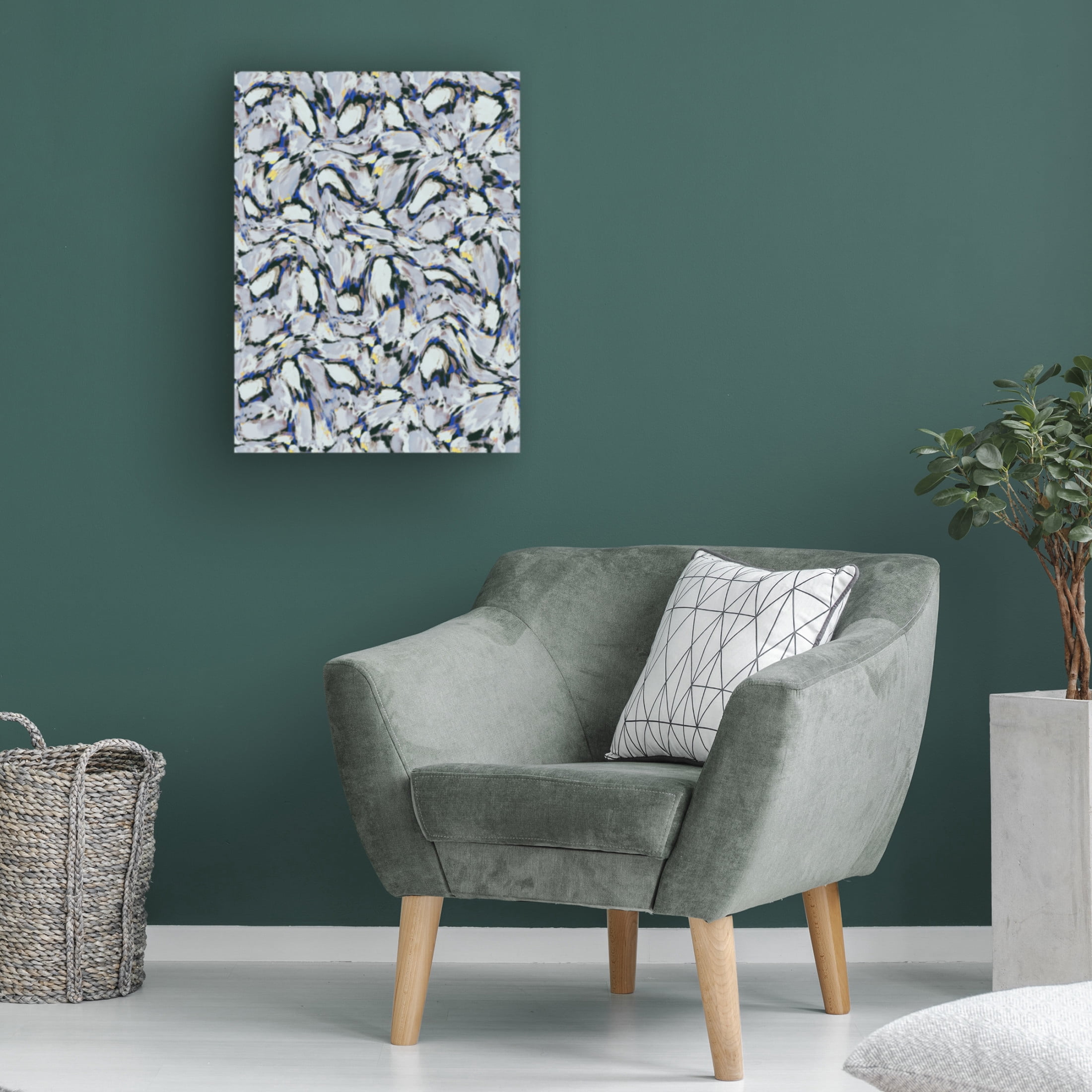 Canvas Wall Art - Treechild 'Blue Ice Flowers Pattern' Wall Art for Living Room, Bedroom, or Office D?cor by Trademark Fine Art - 14 x 19 Inches
