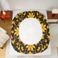 thumbnail image 5 of jejeloiu Vintage Baroque Flower Bed Sheets,Gothic Damask King Sheets,Orange Black Sheet Set For Adults,Microfiber Bedroom Decor,4pcs, 5 of 7