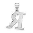 thumbnail image 3 of 14k White Gold Etched Finish Block Letter R Initial Design Pendant, 3 of 4